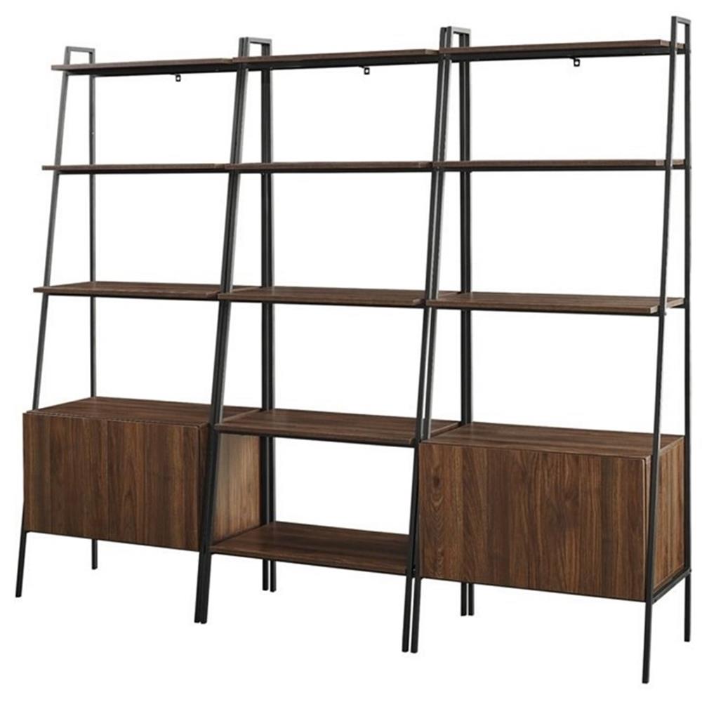 Pemberly Row 3-Piece Engineered Wood Storage Shelving in Dark Brown ...
