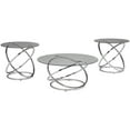 thumbnail image 1 of Pemberly Row 3 Piece Glass Top Coffee Table Set in Chrome, 1 of 6