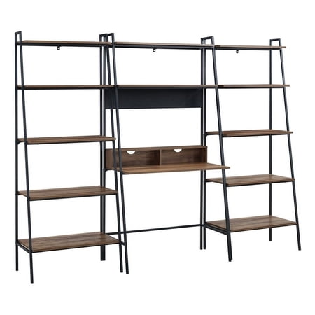 Pemberly Row 3-Piece Home Office Wood Desk Set in Rustic Oak