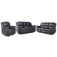 thumbnail image 1 of Pemberly Row 3-Piece Living Room Set Faux Leather Sofa Set in Gray, 1 of 7