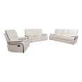 thumbnail image 1 of Pemberly Row 3-Piece Modern Leather Recliner Sofa Set in White, 1 of 6