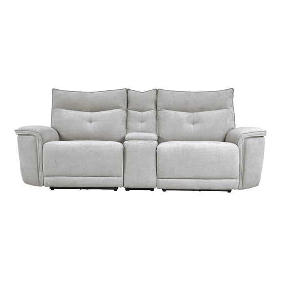 Pemberly Row 3-Piece Power Reclining Set with USB and Cupholders in Mist Gray