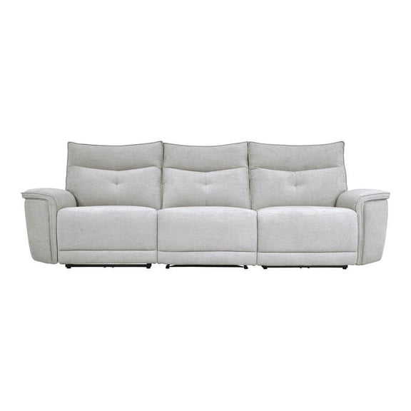 Pemberly Row 3-Piece Power Reclining Sofa Set with USB Ports in Mist Gray