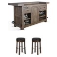 thumbnail image 1 of Pemberly Row 3-Piece Set with Gorgeous Bar Unit and 2 Backless Swivel BarStools, 1 of 20