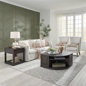 Pemberly Row 3 Piece Wedge Cocktail and End Table Set in Aged Oak
