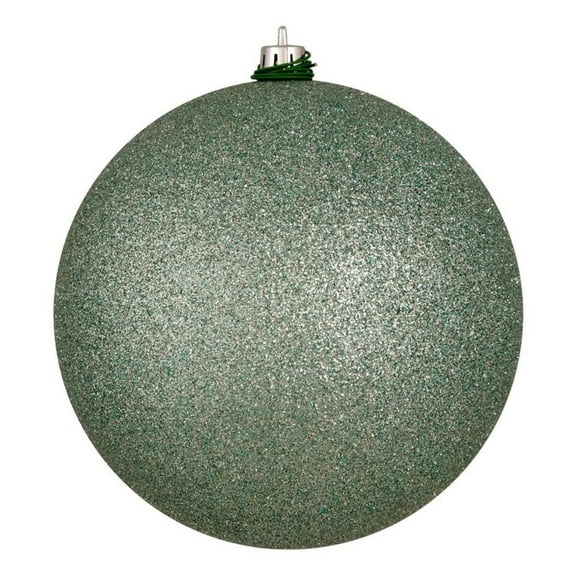 Pemberly Row 3" Plastic Ball Ornaments in Glitter Frosty Mint Green (Set of 12)