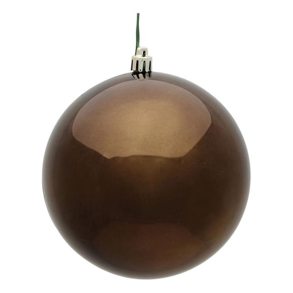 Pemberly Row 3" Plastic Ball Ornaments in Shiny Chocolate (Set of 12)
