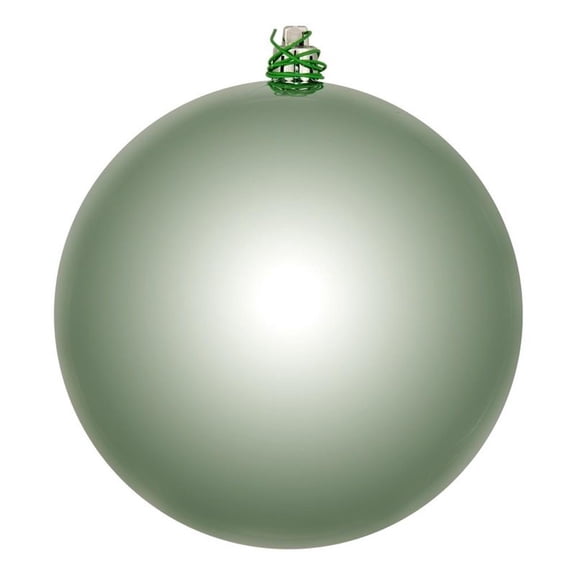 Pemberly Row 3" Plastic Ball Ornaments in Shiny Frosty Mint Green (Set of 12)