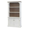 thumbnail image 1 of Pemberly Row 3 Shelves Rustic Wood Bookcase With Doors Storage Cabinet White, 1 of 6