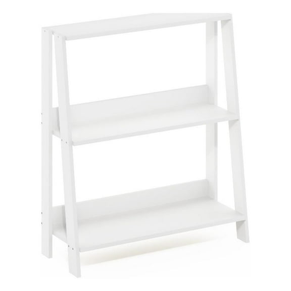 Pemberly Row 3-Tier A-Frame Bookcase Display Shelf Unit in White
