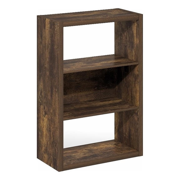 Pemberly Row 3-Tier Open Shelf Bookcase in Bookshelf in Amber Pine