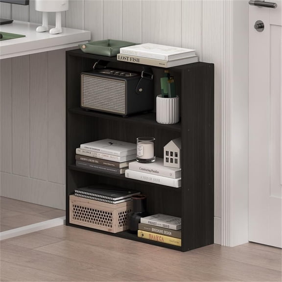 Pemberly Row 3-Tier Open Shelf Bookcase 7 x 24 x 26 Inches in Espresso