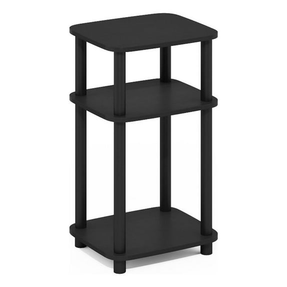 Pemberly Row 3-Tier Turn-N-Tube Curve End Table in Side Table in Americano/Black