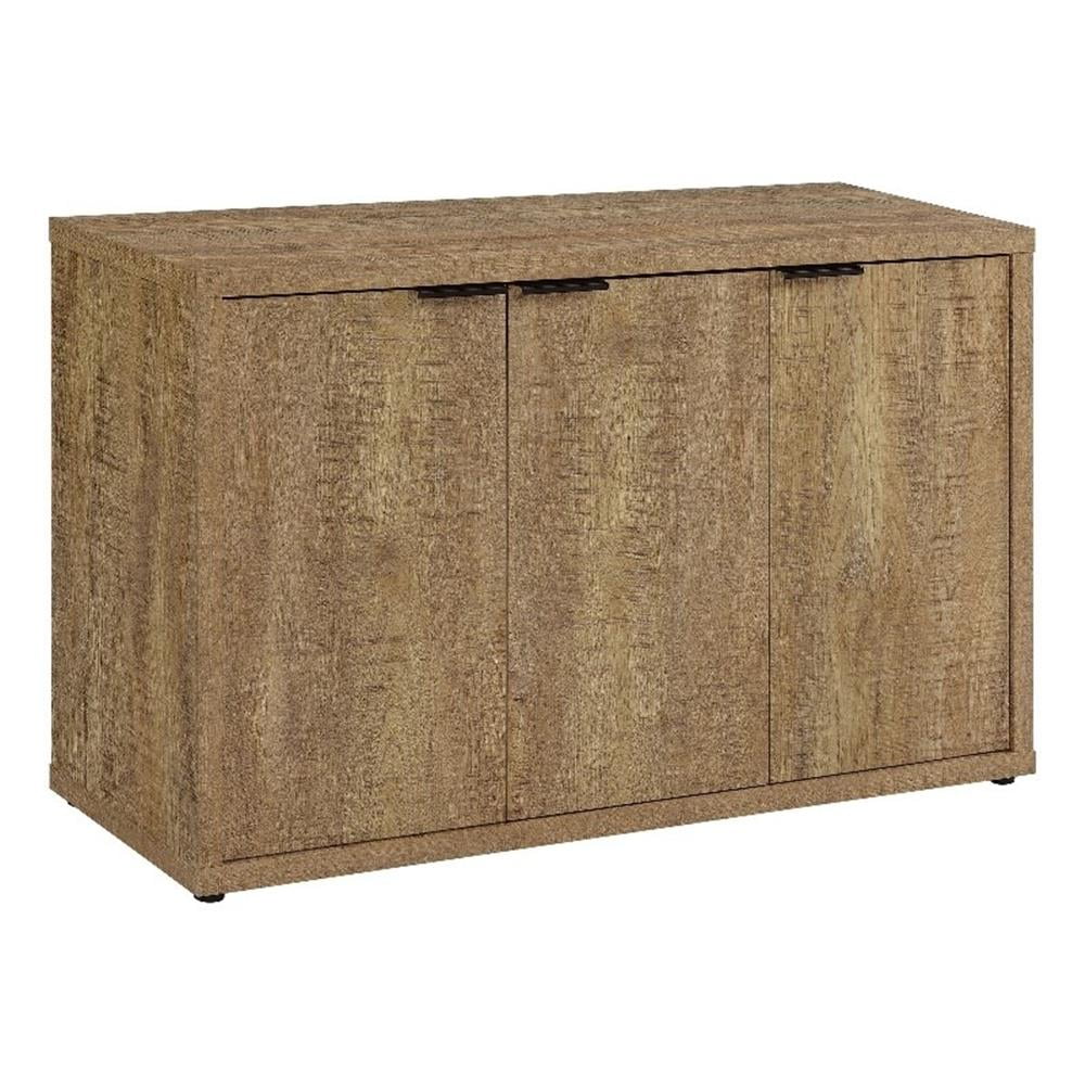 Rustic Mango Brown 3-Door Engineered Wood Accent Cabinet