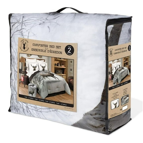 Pemberly Row 3-piece Deer in Snowy Forest King Comforter Set in Multi-Color