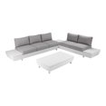 thumbnail image 1 of Pemberly Row 3-piece Modern Aluminum Frame Outdoor Sectional in Gray, 1 of 21