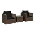 thumbnail image 1 of Pemberly Row 3-piece Rattan Patio Furniture Set with Cushions in Black, 1 of 10