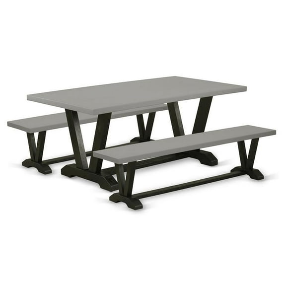 Pemberly Row 3-piece Wood Dining Set in Black