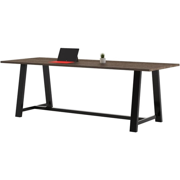 Pemberly Row 3' x 10' Wood Top Counter Height Conference Table in Studio Teak