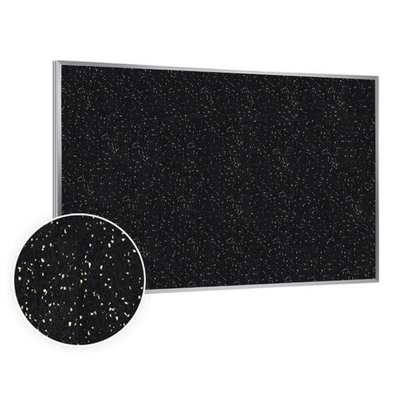 Pemberly Row 3' x 4' Rubber Bulletin Board with Aluminum Frame in Speckled Tan