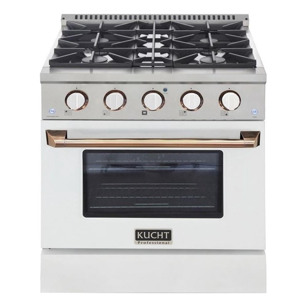 Pemberly Row 30" 4.2 cu. Dual Fuel Range Propane Gas in Silver Gold Handle
