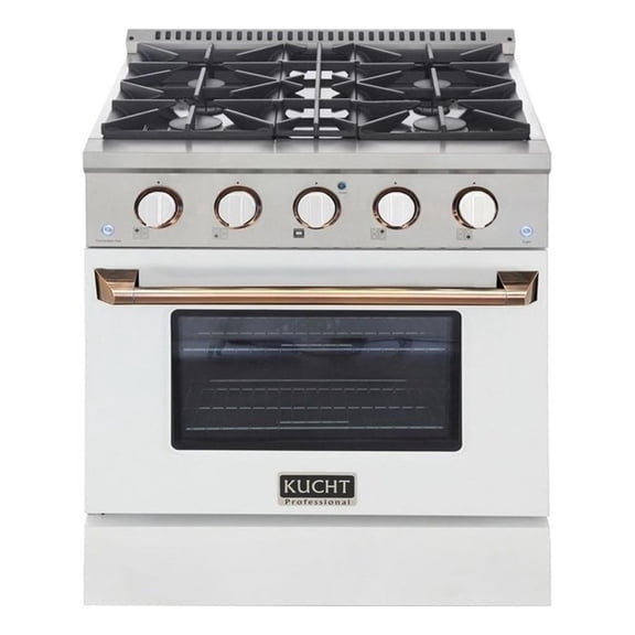 Pemberly Row 30" 4.2 cu. Dual Fuel Range Propane Gas in Silver Gold Handle