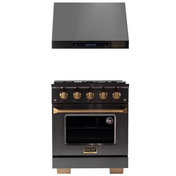 Pemberly Row 30" 4.2 cu. ft. 4-Burners Natural Gas & Under Cabinet Range Hood