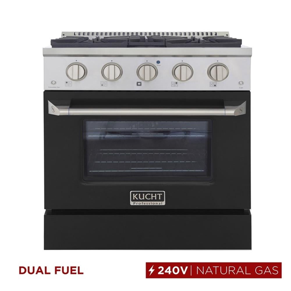Pemberly Row 30" 4.2 cu. ft. Dual Fuel Range Natural Gas Sealed Burners in Black