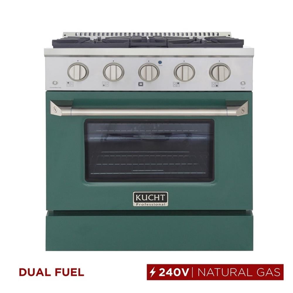 Pemberly Row 30" 4.2 cu. ft. Dual Fuel Range Natural Gas Sealed Burners in Green