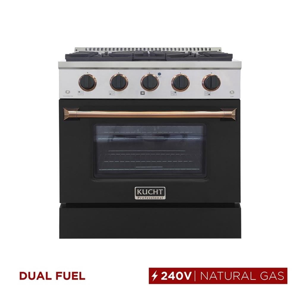 Pemberly Row 30" 4.2 cu. ft. Dual Fuel Range Natural Gas in Gold Handle