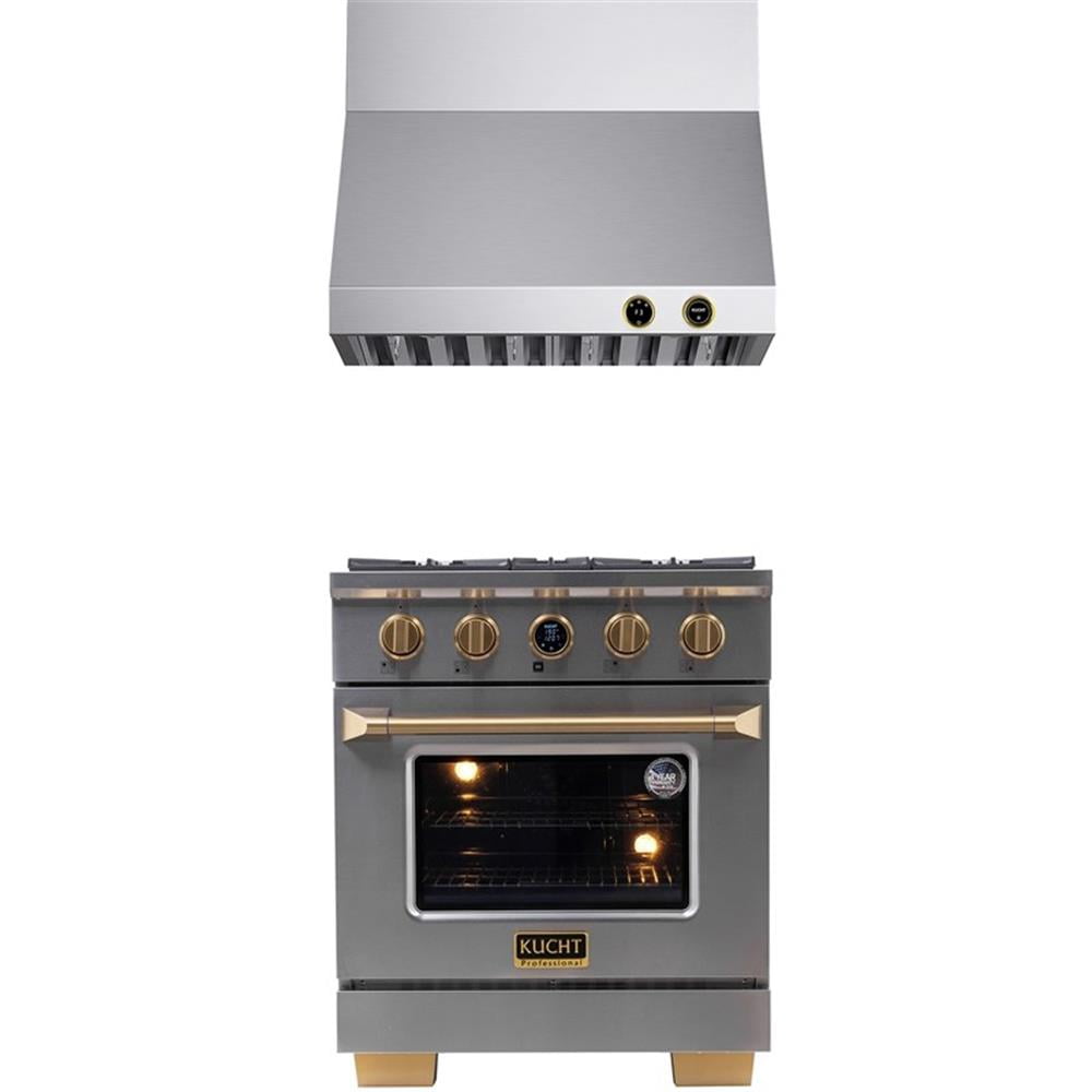 Pemberly Row 30" 4.2 cu. ft. Dual Fuel Range Propane Gas & Wall Mount Range Hood