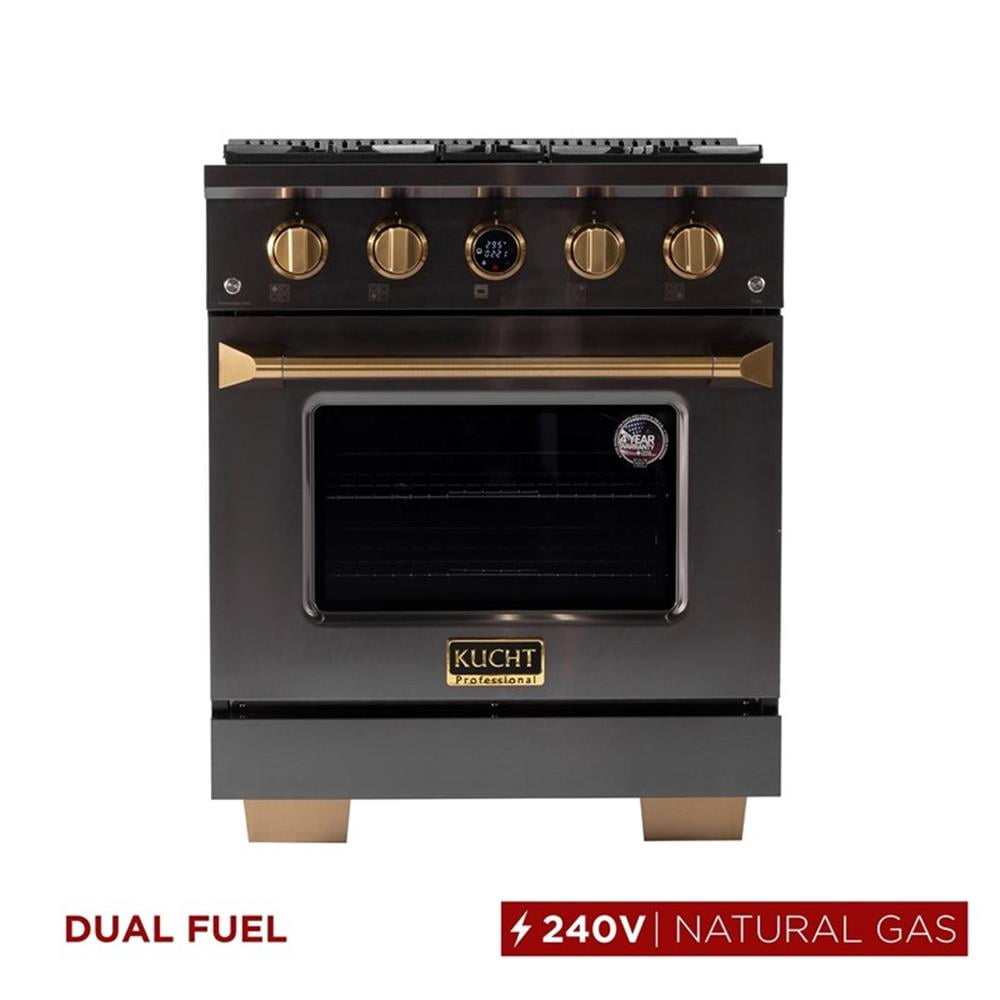 Pemberly Row 30" 4.2 cu. ft. Dual Fuel Range for Natural Gas in Titanium Steel