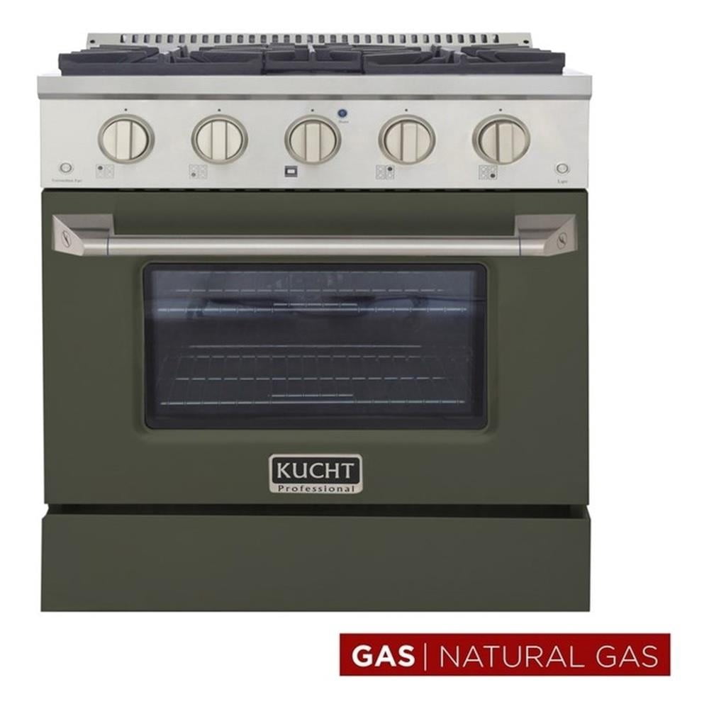 Pemberly Row 30" 4.2 cu. ft. Natural Gas Range w/ Convection Oven in Olive Green