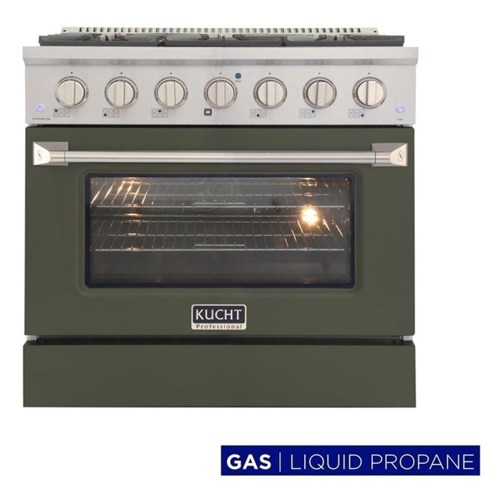 Pemberly Row 30" 4.2 cu. ft. Propane Gas Range w/ Convection Oven in Olive Green