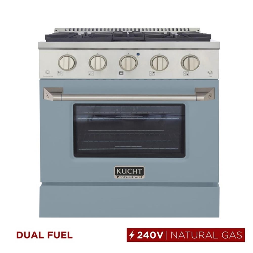 Pemberly Row 30" 4.2cu.ft. Dual Fuel Range Natural Gas Sealed Burners in Blue