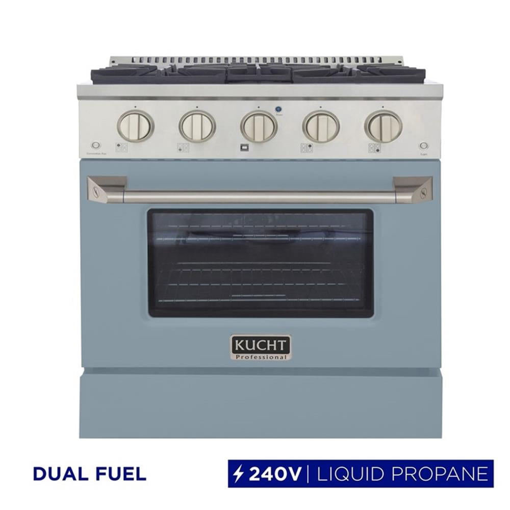 Pemberly Row 30" 4.2cu.ft. Dual Fuel Range Propane Gas Sealed Burners in Blue
