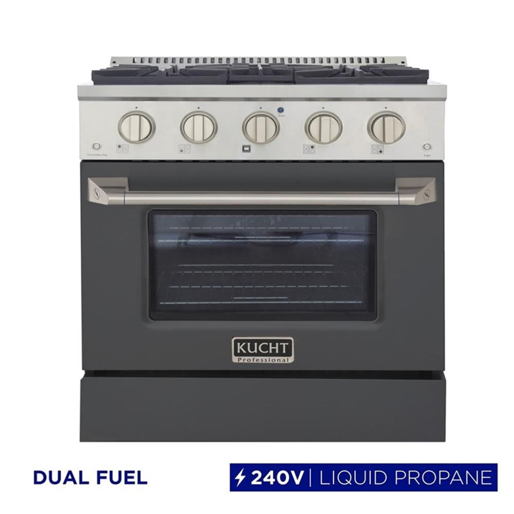Pemberly Row 30" 4.2cu.ft. Dual Fuel Range Propane Gas Sealed Burners in Gray