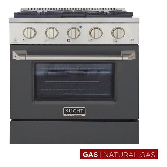 Pemberly Row 30" 4.2cu. ft. Natural Gas Range with Convection Oven in Gray