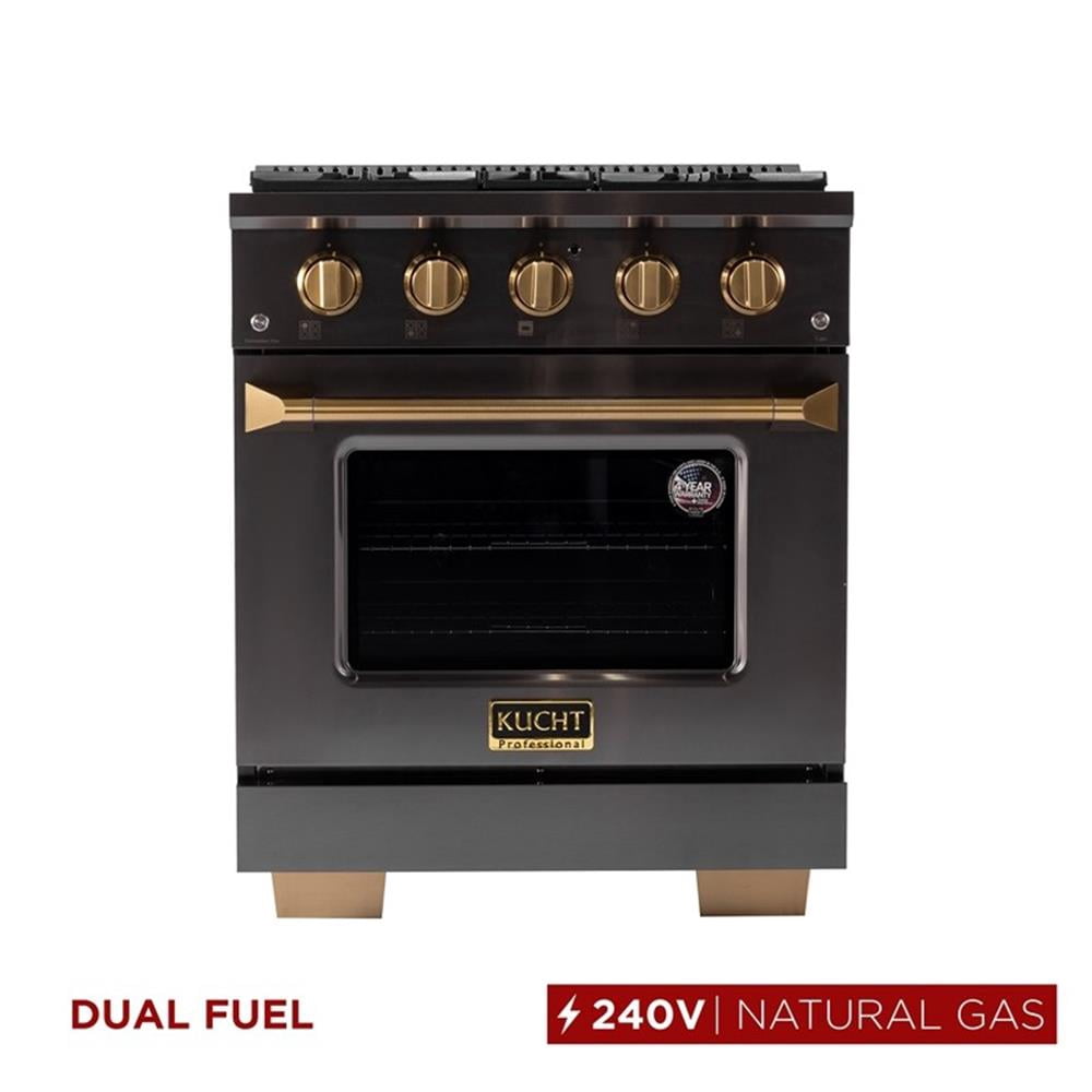 Pemberly Row 30" 5.2 cu. ft. Dual Fuel Range Natural Gas in Titanium Steel