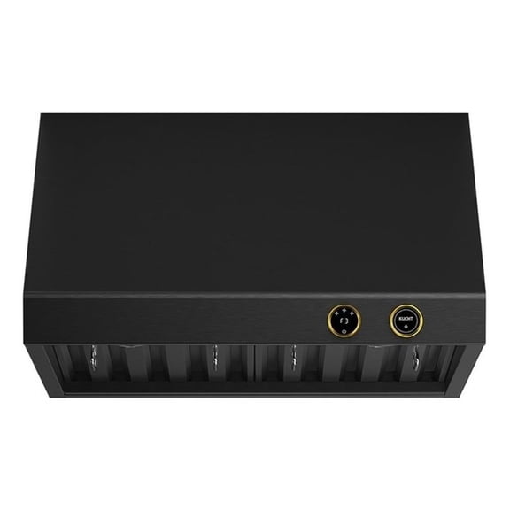 Pemberly Row 30" 900 CFM Under Cabinet Range Hood in Titanium Steel with Gold