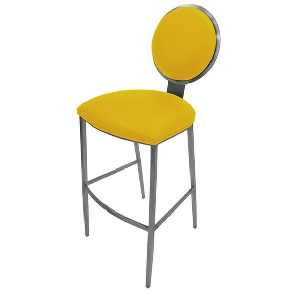Pemberly Row 30" Contemporary Stainless Steel Bar Stool in Yellow