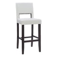 thumbnail image 1 of Pemberly Row 30" Faux Leather & Wood Bar Stool in White/Dark Espresso, 1 of 15