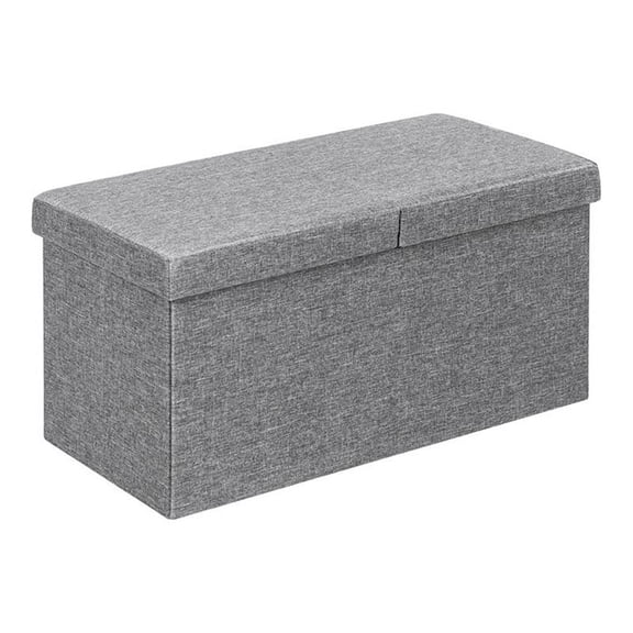 Pemberly Row 30'' Folding Storage Ottoman w/ Lift Top/Bedroom Bench - Light Gray
