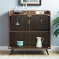 thumbnail image 1 of Pemberly Row 30" Glass Door Bar Cabinet in Dark Walnut, 1 of 4