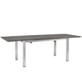 thumbnail image 1 of Pemberly Row 30"H Modern Aluminum/Wood Patio Dining Table in Gray, 1 of 8