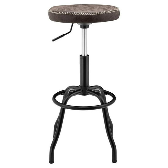 Pemberly Row 30" Metal Backless Swivel Bar Stool in Coffee/Brown