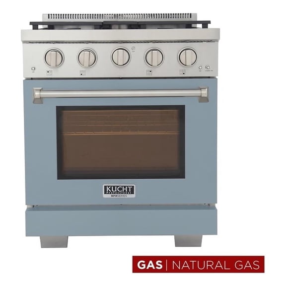 Pemberly Row 30" Natural Gas Range in Light Blue with True Simmer Burners