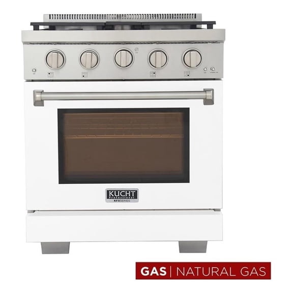 Pemberly Row 30" Natural Gas Range in White with True Simmer Burners