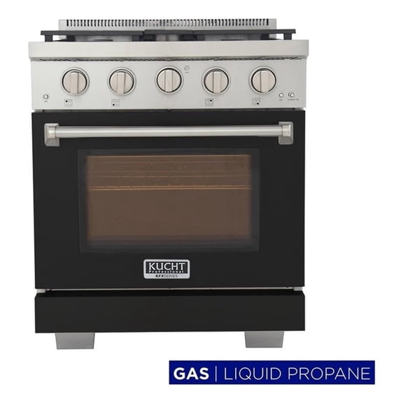 Pemberly Row 30" Propane Gas Range in Black with True Simmer Burners