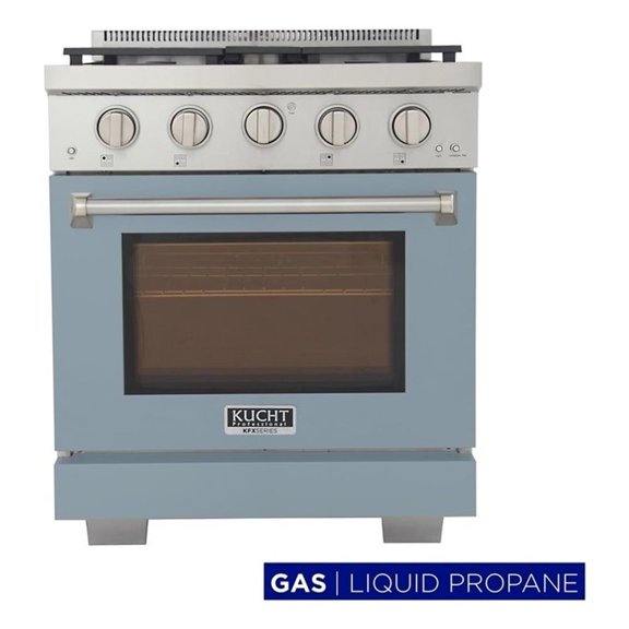 Pemberly Row 30" Propane Gas Range in Light Blue with True Simmer Burners